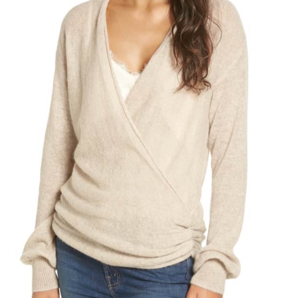 Leith Wrap Front Sweater size Medium